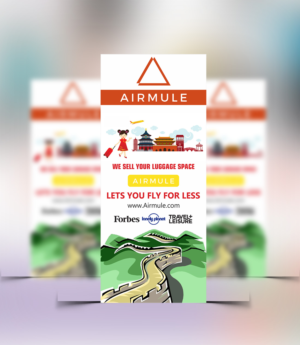 Airmule Banner for travelers to fly for less as air couriers  | Poster Design by Petter Goms