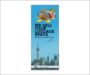 Airmule Banner for travelers to fly for less as air couriers  | Poster Design by Fine Graphics House