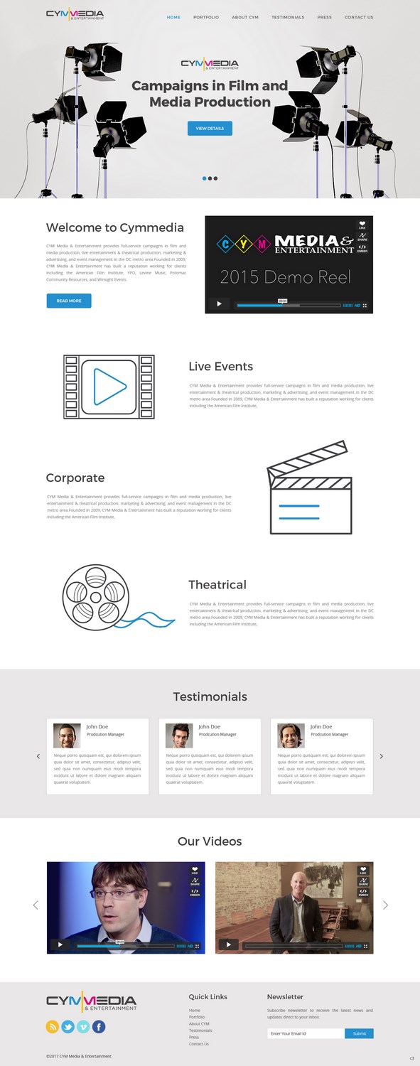 Web Design by pb for CYM Media & Entertainment | Design #14087484