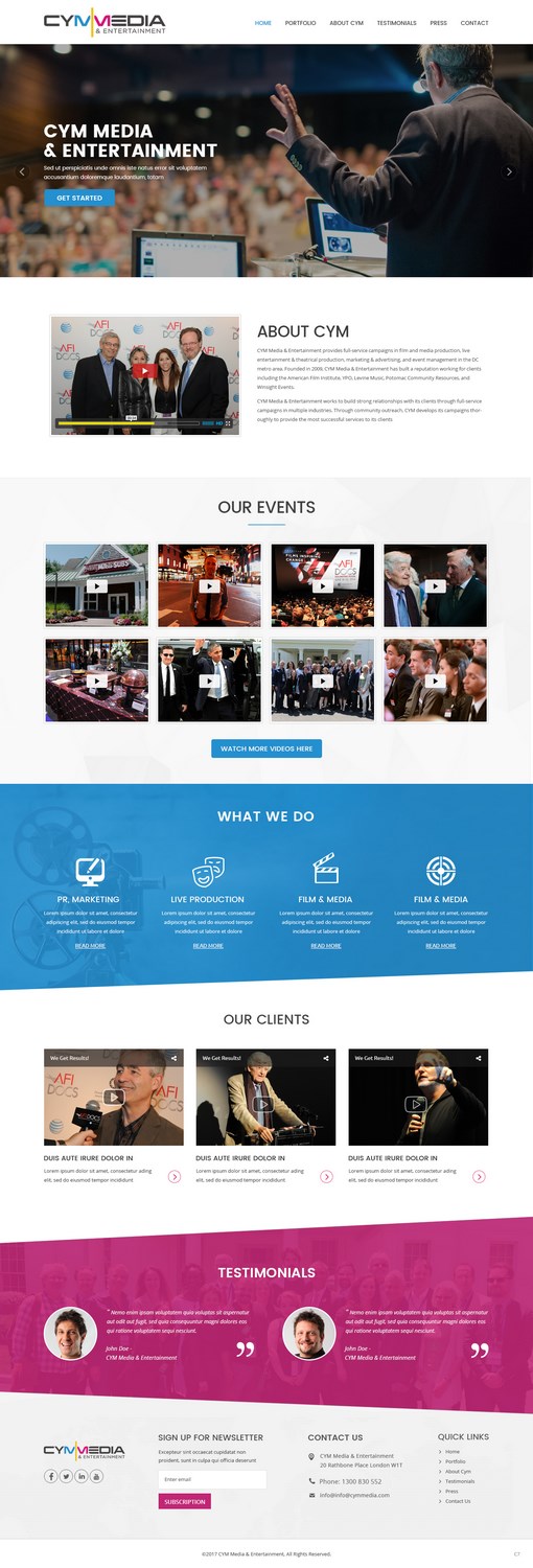 Web Design by pb for CYM Media & Entertainment | Design #14087499
