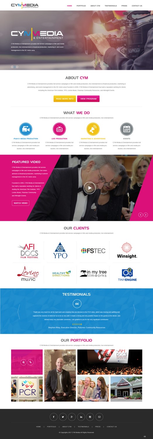 Web Design by pb for CYM Media & Entertainment | Design #14087500