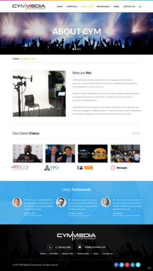Web Design by pb for CYM Media & Entertainment | Design: #14101086