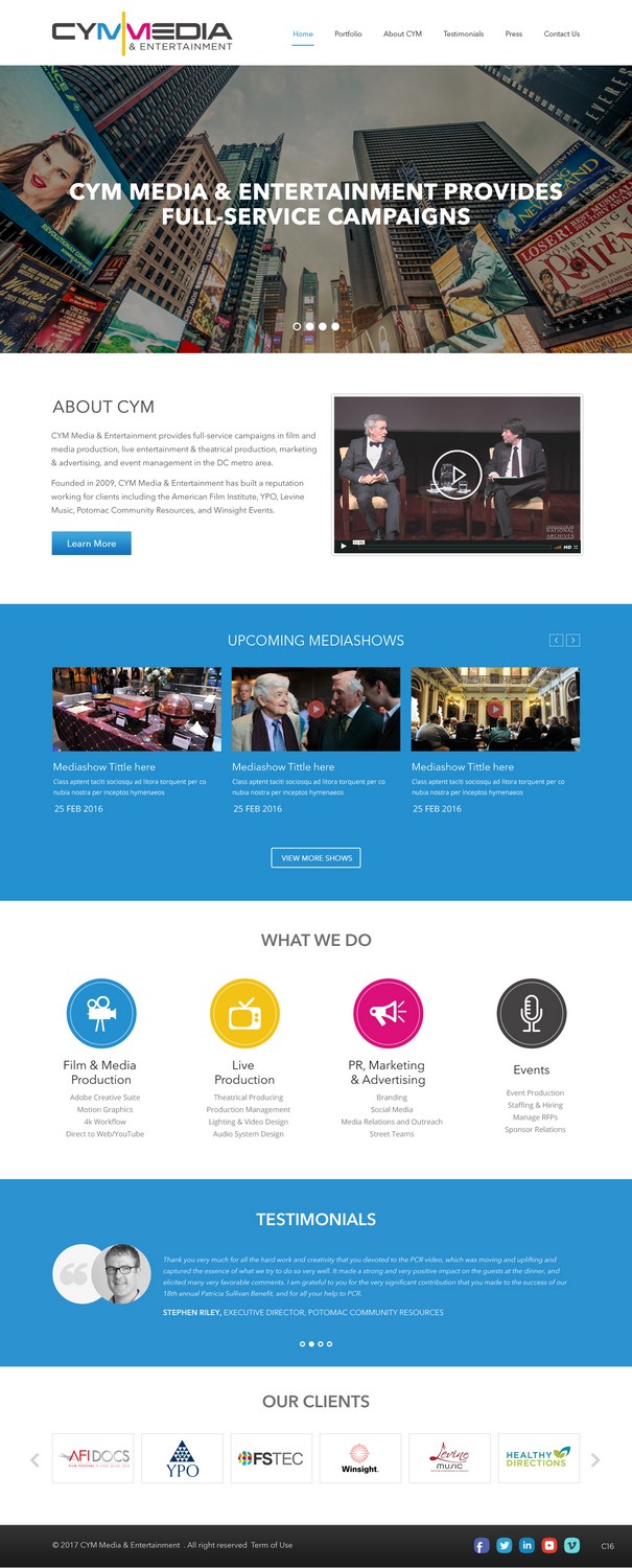 Diseño Web por pb para CYM Media & Entertainment | Diseño #14101091