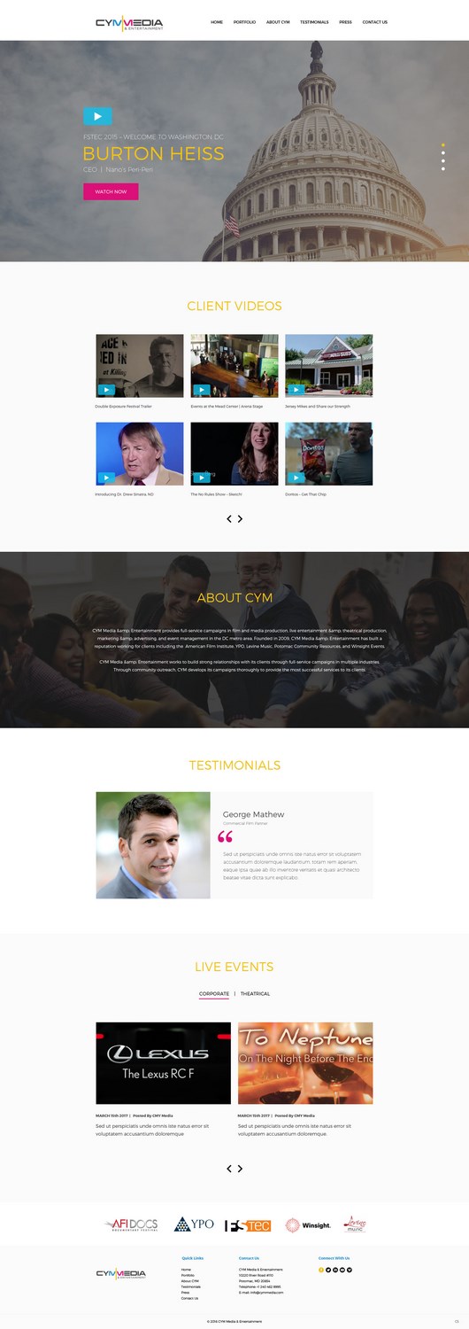 Diseño Web por pb para CYM Media & Entertainment | Diseño #14101105