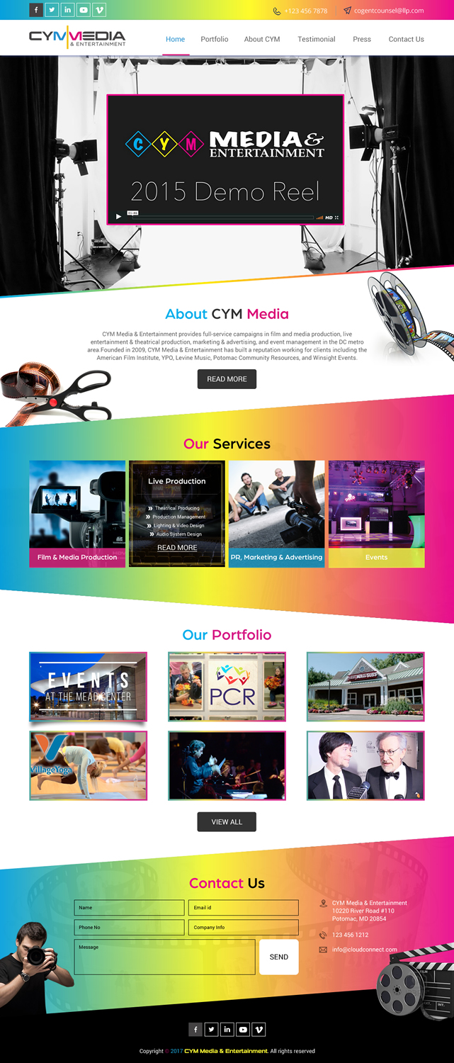 Diseño Web por rightway para CYM Media & Entertainment | Diseño #14090478