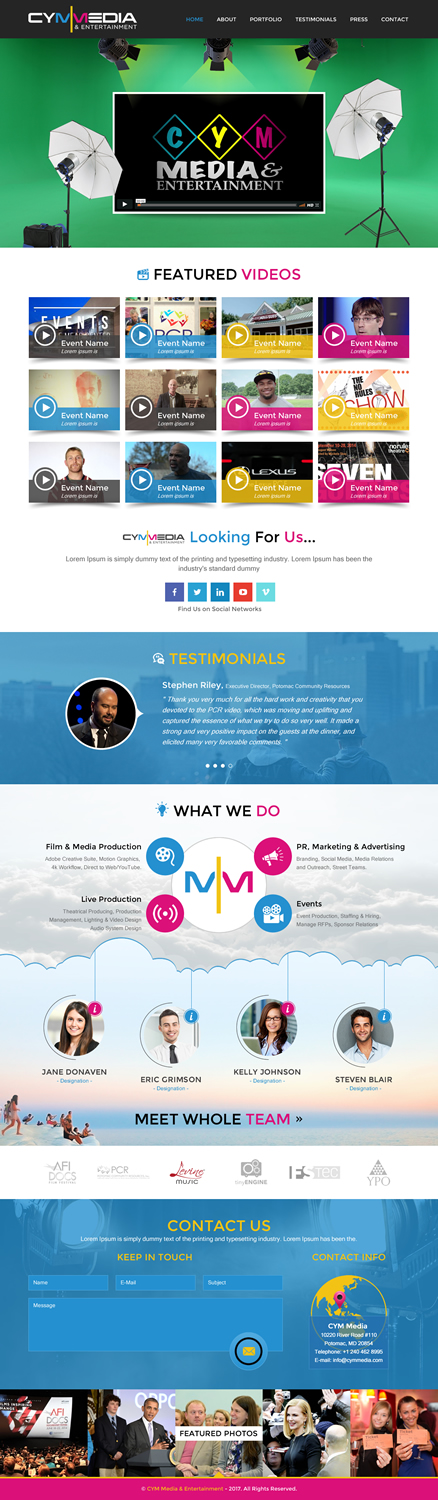Web Design by rightway for CYM Media & Entertainment | Design #14090479