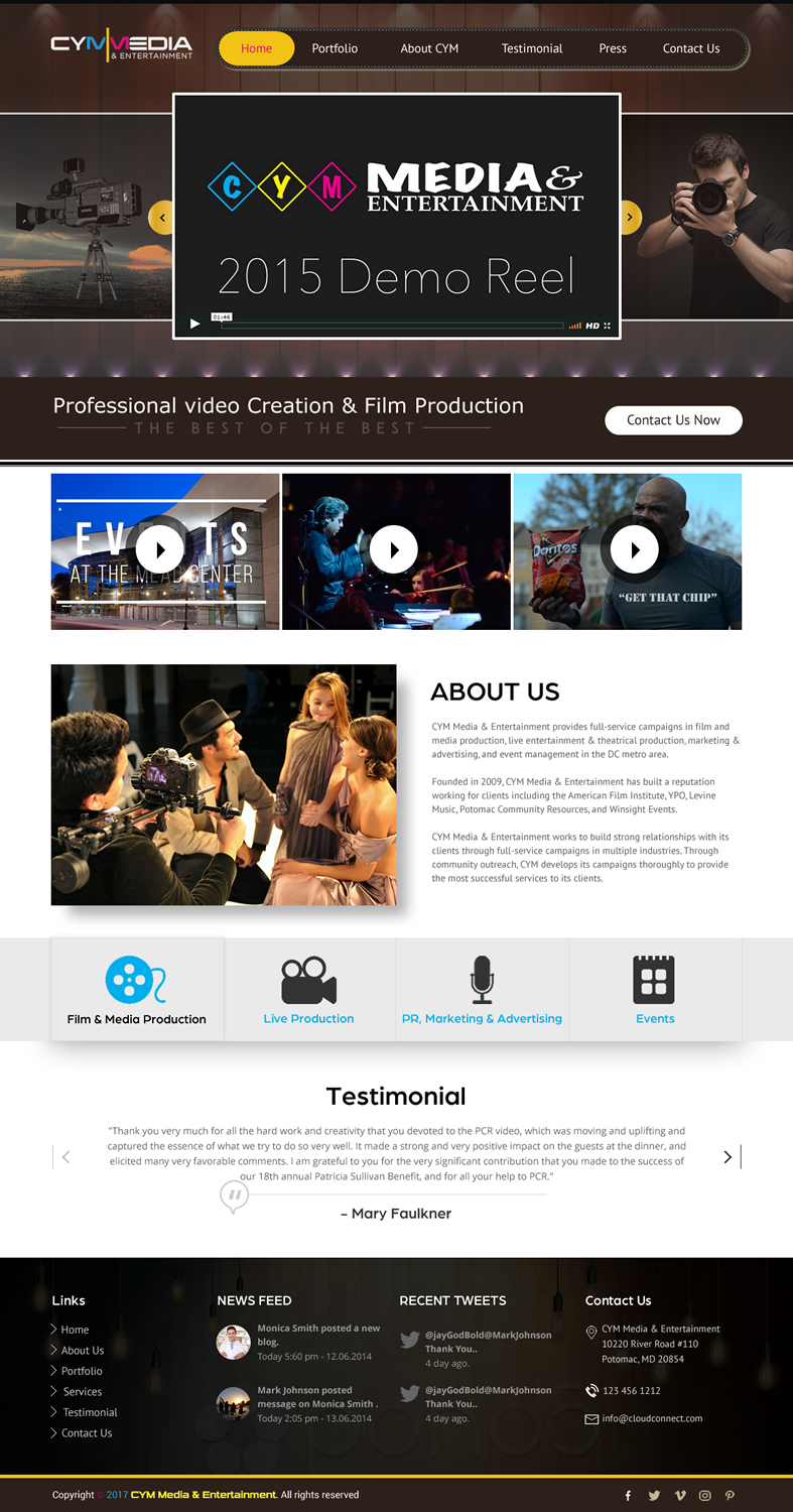Diseño Web por rightway para CYM Media & Entertainment | Diseño #14090480