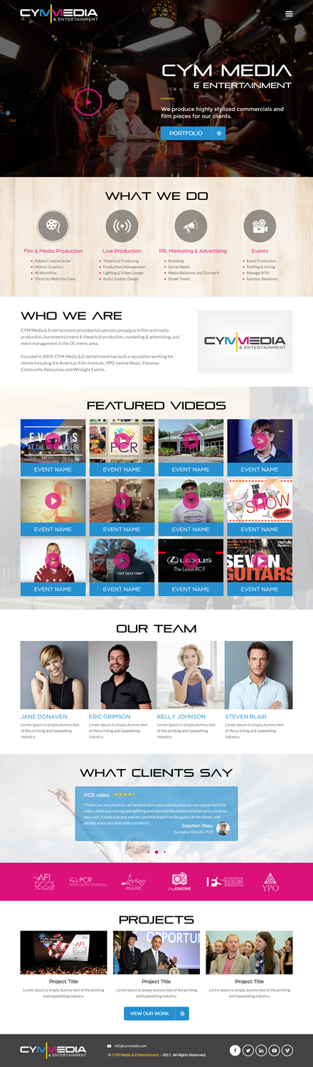 Web Design by rightway for CYM Media & Entertainment | Design #14090481