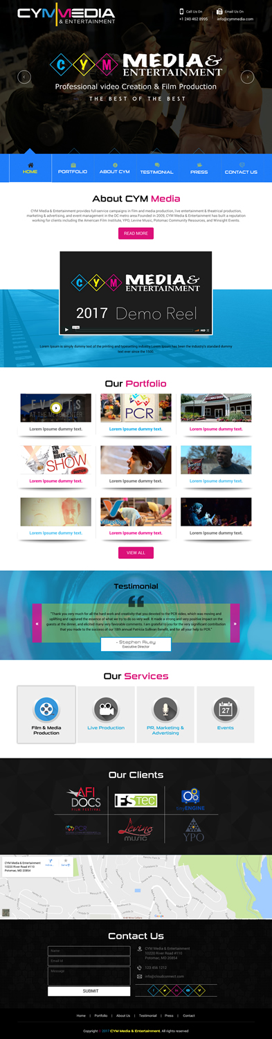 Web Design by rightway for CYM Media & Entertainment | Design #14090482
