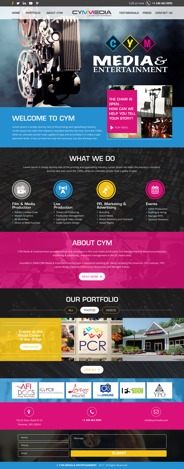Web Design by rightway for CYM Media & Entertainment | Design: #14090489