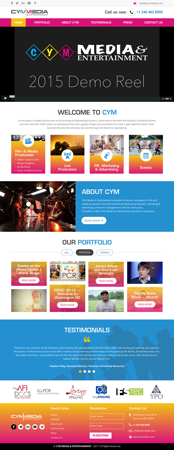 Diseño Web por rightway para CYM Media & Entertainment | Diseño #14090491