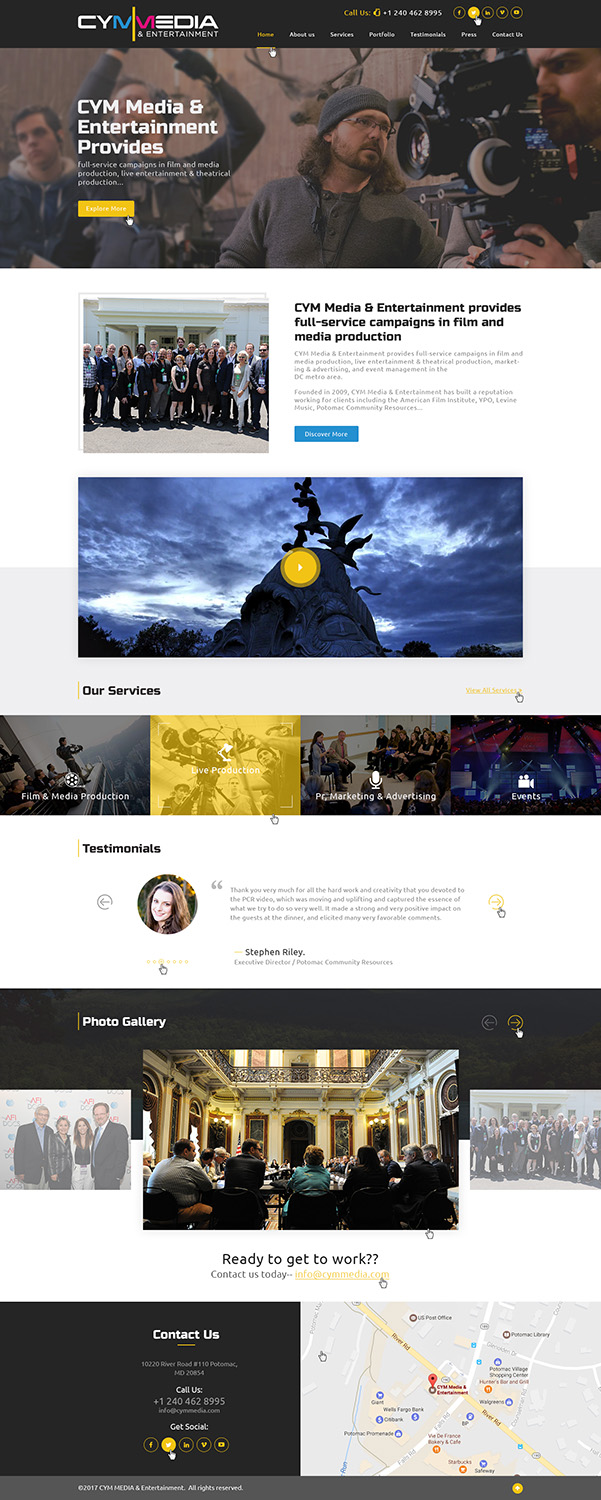 Web Design by Ved Web Services for CYM Media & Entertainment | Design #14093080