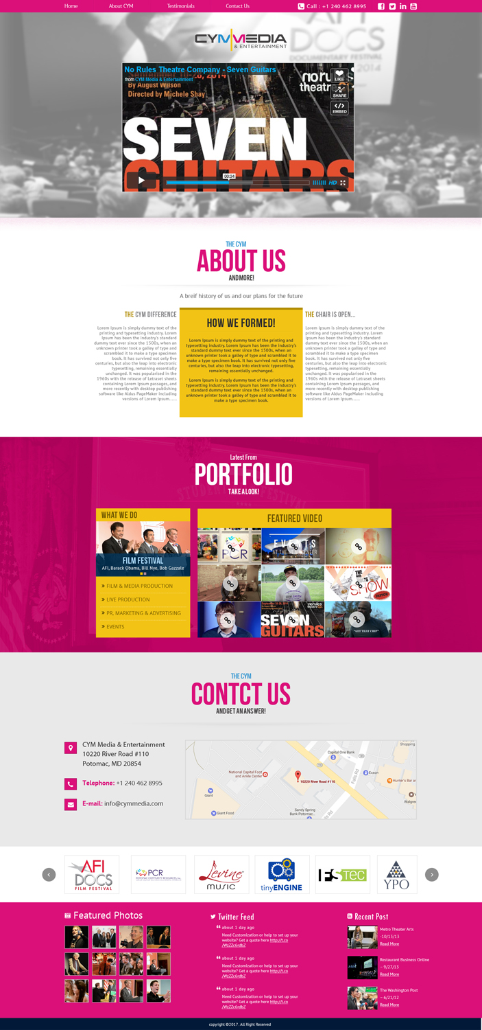 Web Design by Dream Logo Design for CYM Media & Entertainment | Design #14087317