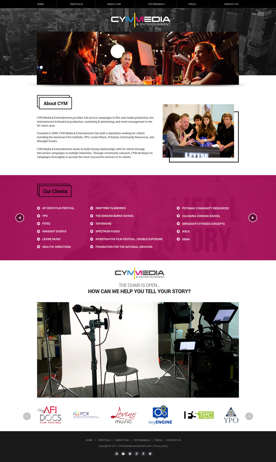 Web Design by Dream Logo Design for CYM Media & Entertainment | Design #14099528