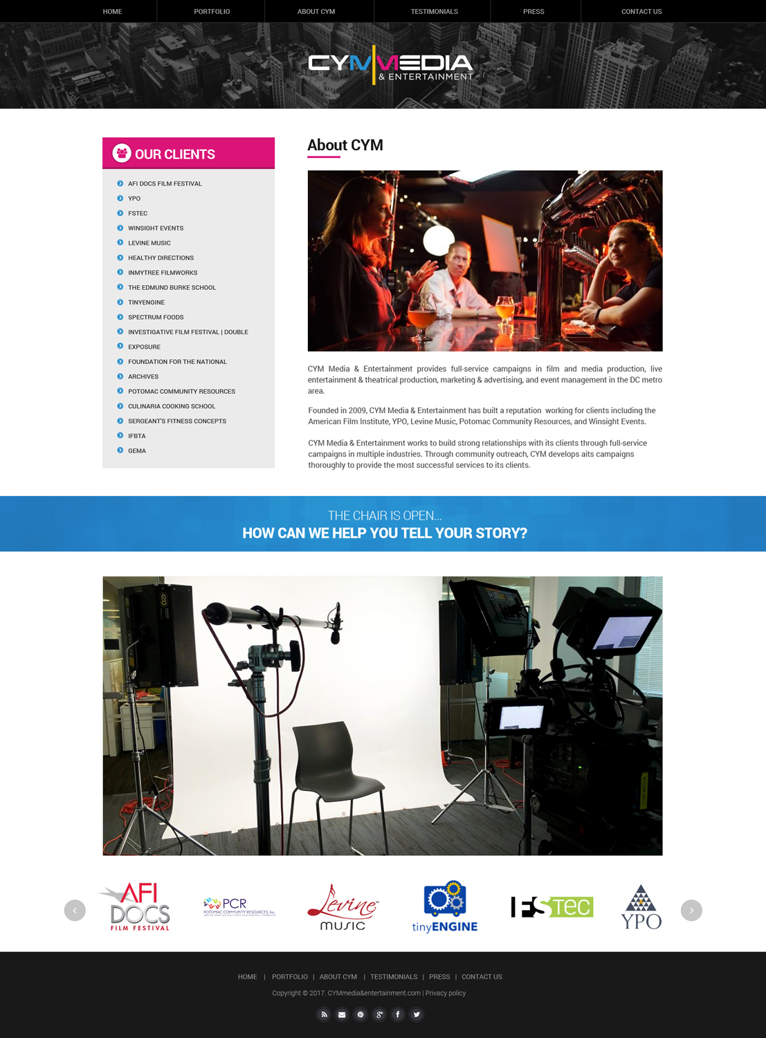 Diseño Web por Dream Logo Design para CYM Media & Entertainment | Diseño #14177799