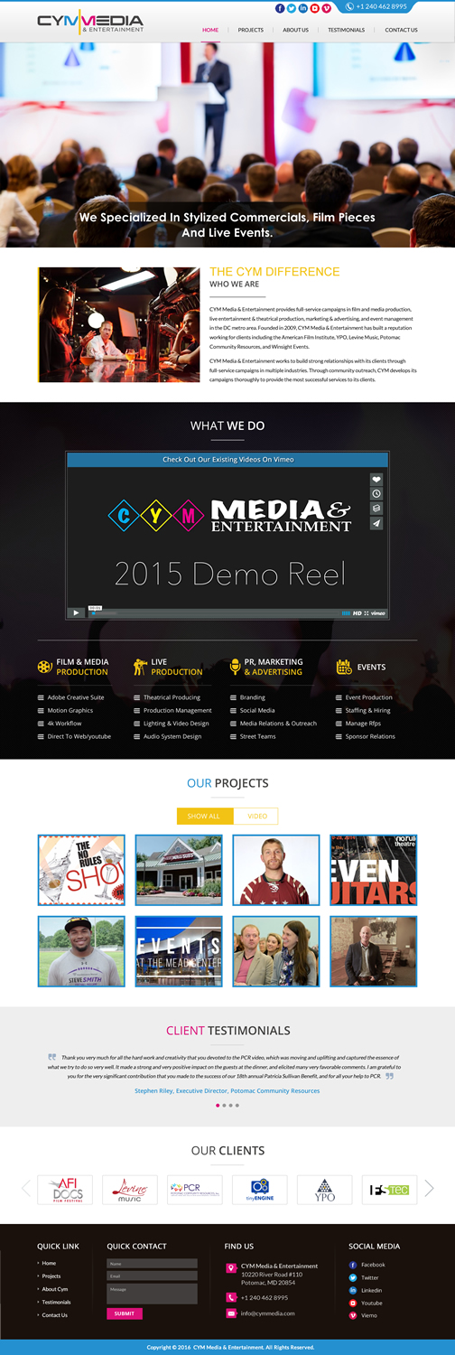 Diseño Web por jdv para CYM Media & Entertainment | Diseño #14102016