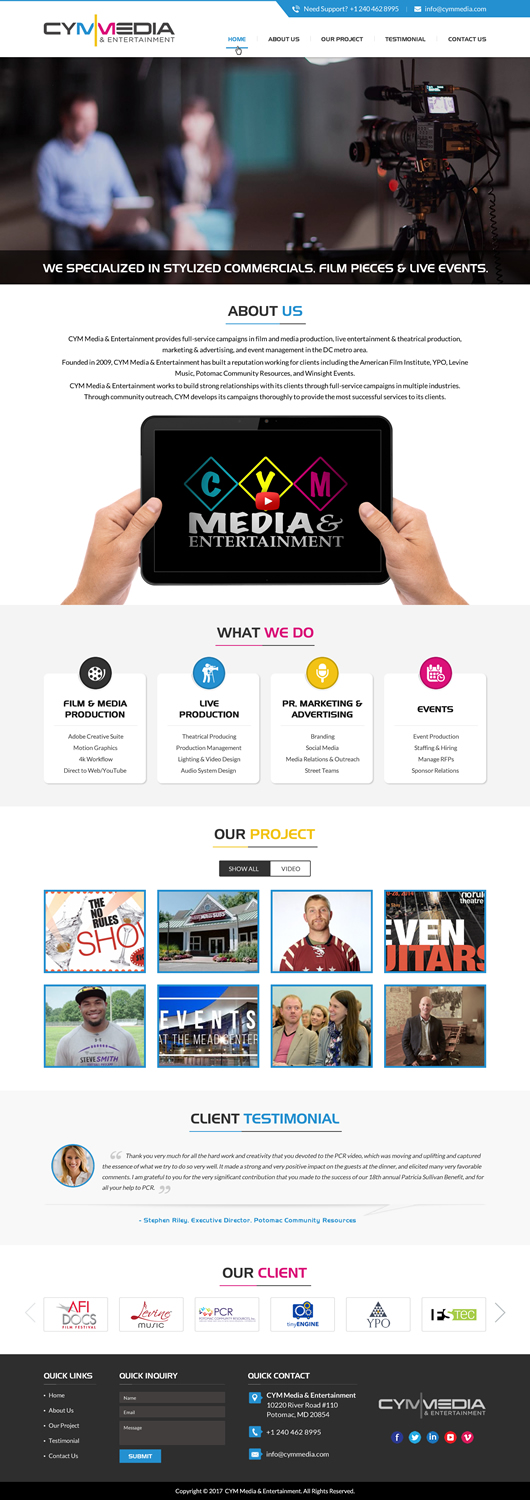 Diseño Web por jdv para CYM Media & Entertainment | Diseño #14102624