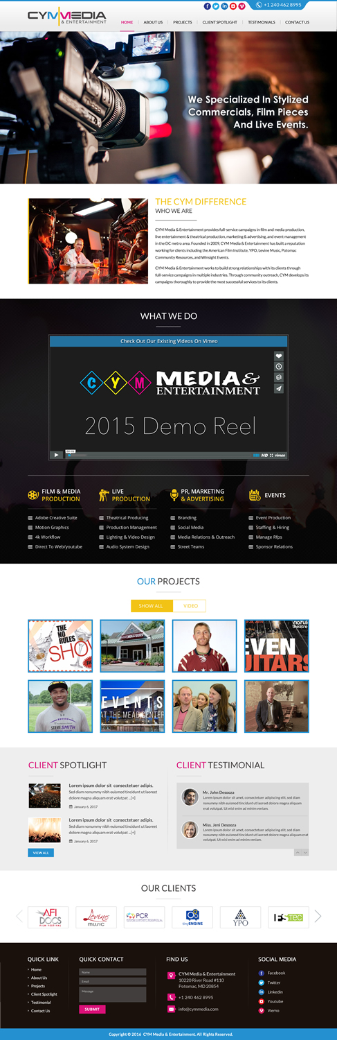 Web Design by jdv for CYM Media & Entertainment | Design #14147425