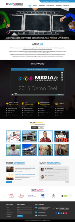 Web Design by jdv for CYM Media & Entertainment | Design: #14177535