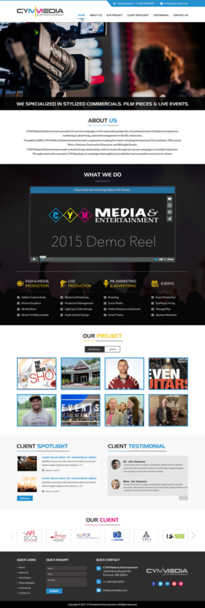 Web Design by jdv for CYM Media & Entertainment | Design: #14177537