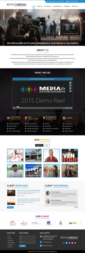 Web Design by jdv for CYM Media & Entertainment | Design: #14177538