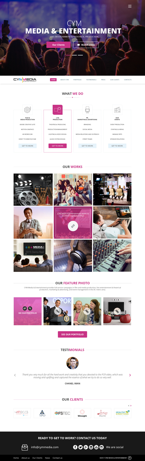 Web Design by dribbble for CYM Media & Entertainment | Design #14110531