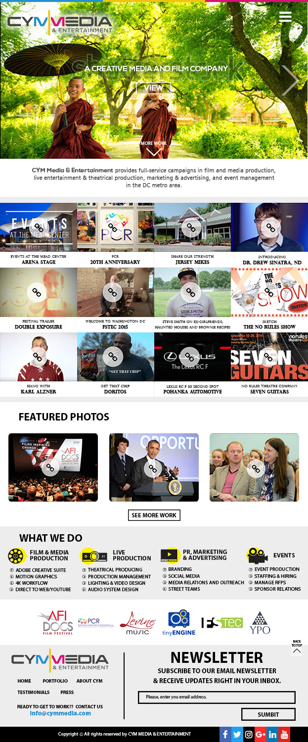 Diseño Web por nagesh.tembhekar para CYM Media & Entertainment | Diseño #14149765