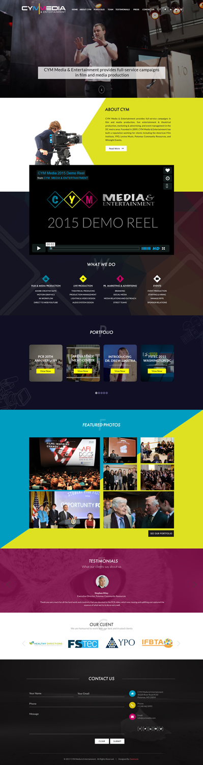Web Design by Da Miracle for CYM Media & Entertainment | Design #14191192