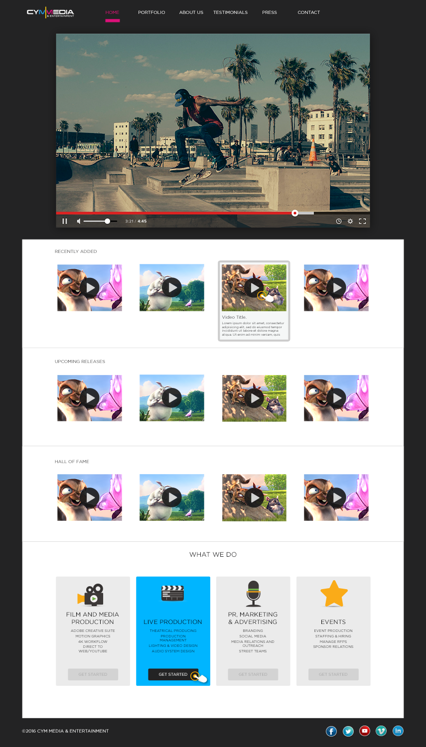 Diseño Web por insert name here para CYM Media & Entertainment | Diseño #14112069