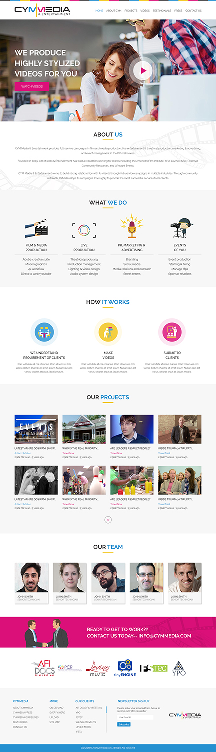 Web Design by Tpith for CYM Media & Entertainment | Design #14254764