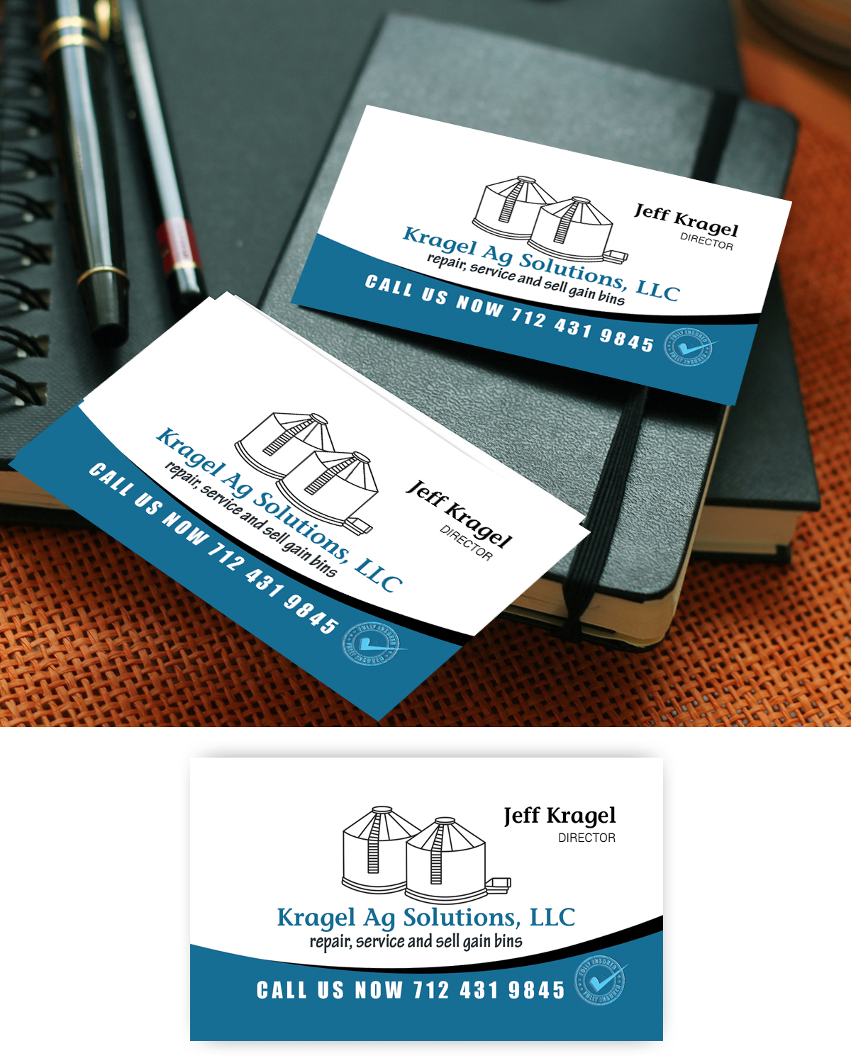 Diseño de Tarjeta de Presentación por uk para Kragel Ag Solutions, LLC | Diseño #14100227