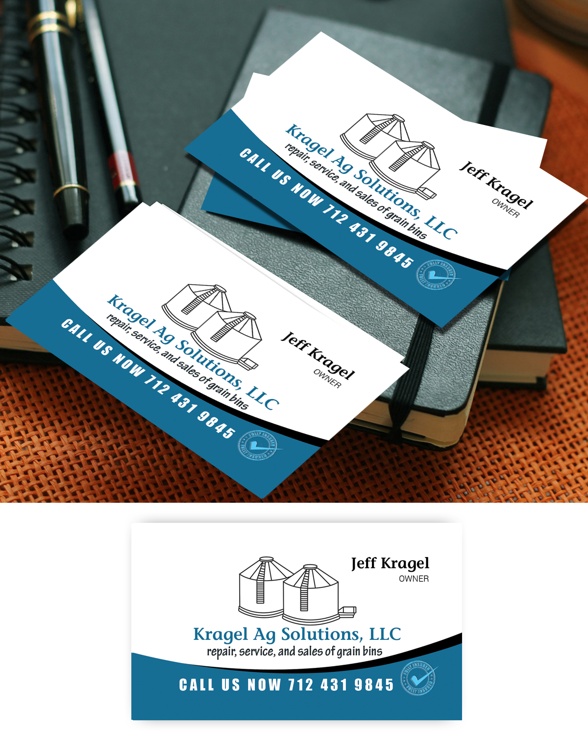 Diseño de Tarjeta de Presentación por uk para Kragel Ag Solutions, LLC | Diseño #14100564