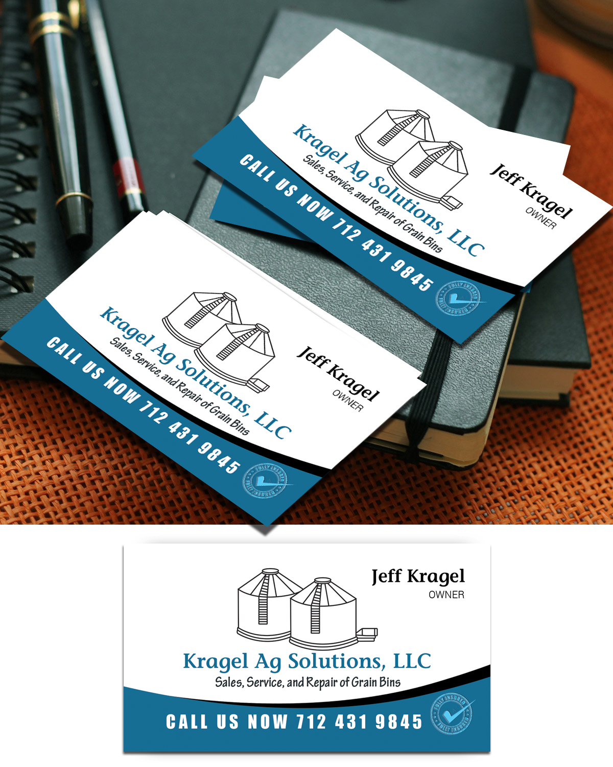 Diseño de Tarjeta de Presentación por uk para Kragel Ag Solutions, LLC | Diseño #14112293