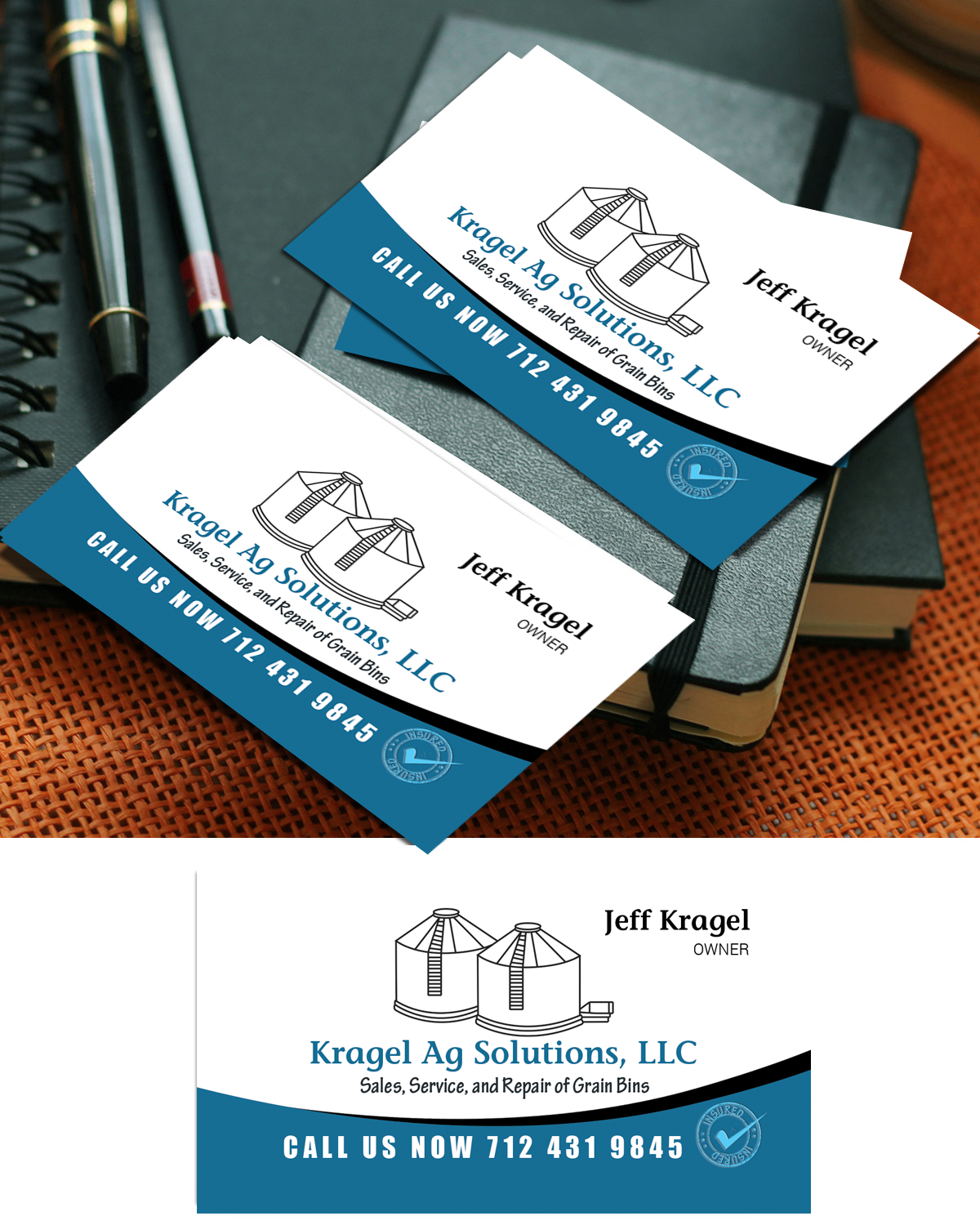 Diseño de Tarjeta de Presentación por uk para Kragel Ag Solutions, LLC | Diseño: #14134418