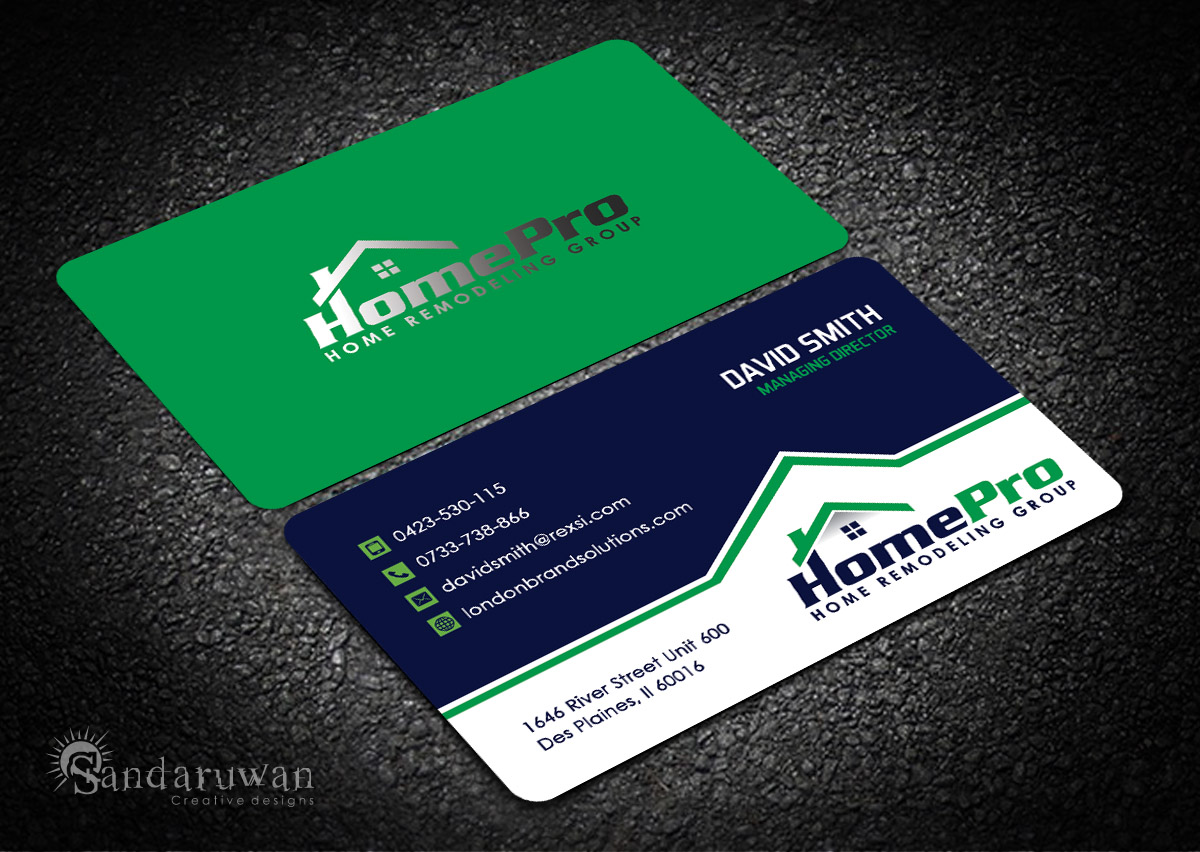 Upmarket Elegant Home Improvement Business Card Design For A Business Card Design By Sandaruwan For This Project 14101572