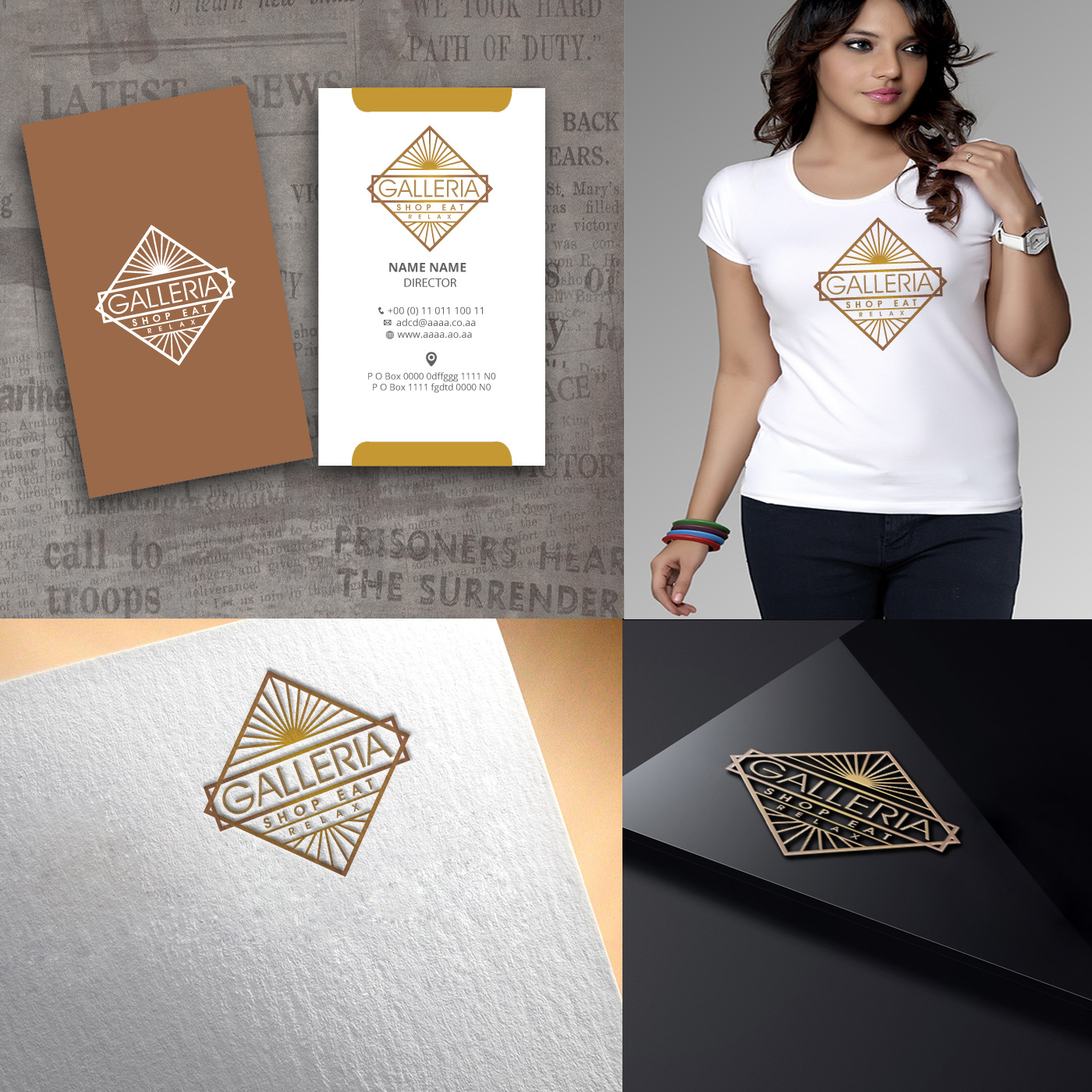 Logo Design by zebronicgraphic for Galleria Shop Eat Relax | Design #14101447