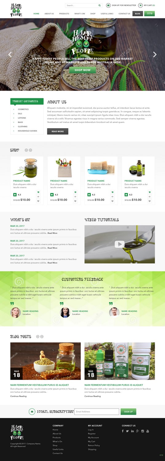 Web Design by pb for Happy Hempy People | Design #14122166
