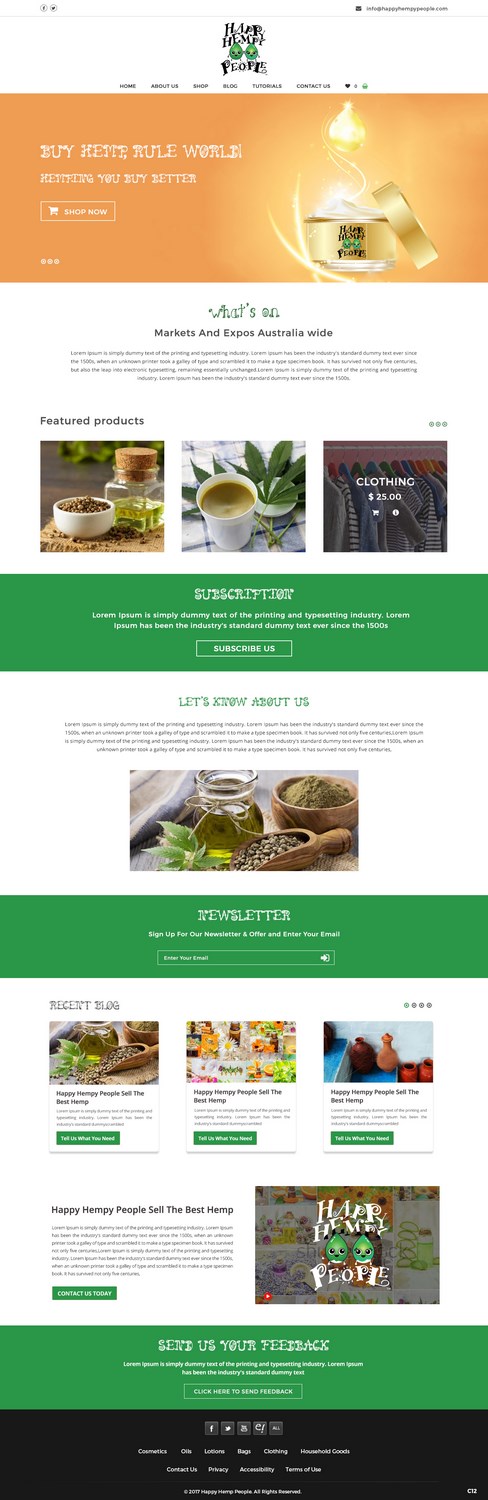 Web Design by pb for Happy Hempy People | Design #14122169