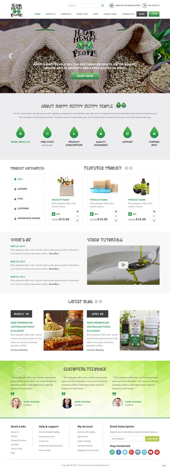 Web Design by pb for Happy Hempy People | Design #14185879