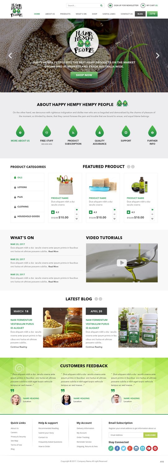 Web Design by pb for Happy Hempy People | Design #14208949