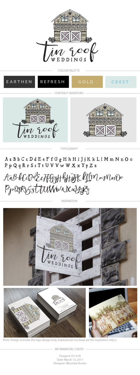Logo Design by Maurissahunter for TIn Roof Weddings | Design #14114388