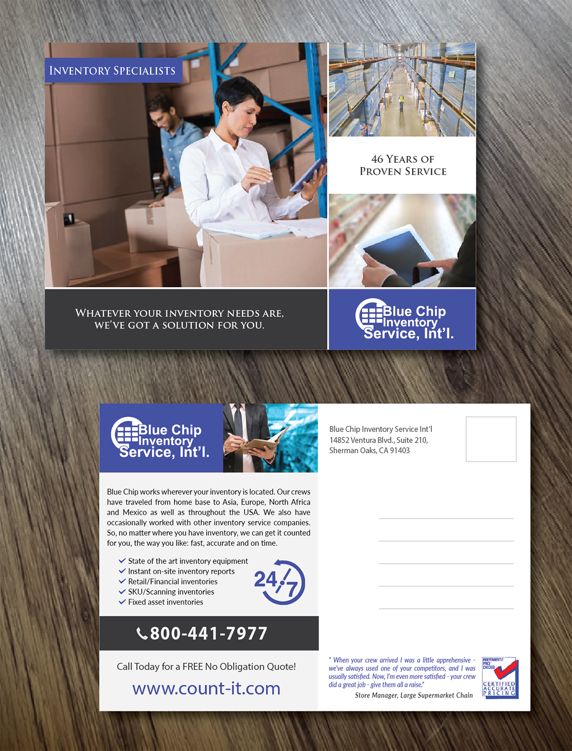 Diseño de Postal por Alexandar para Blue Chip Inventory Service International | Diseño #14108280