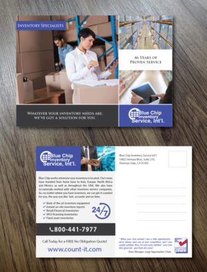 Postcard Design by Alexandar for Blue Chip Inventory Service International | Design: #14108280