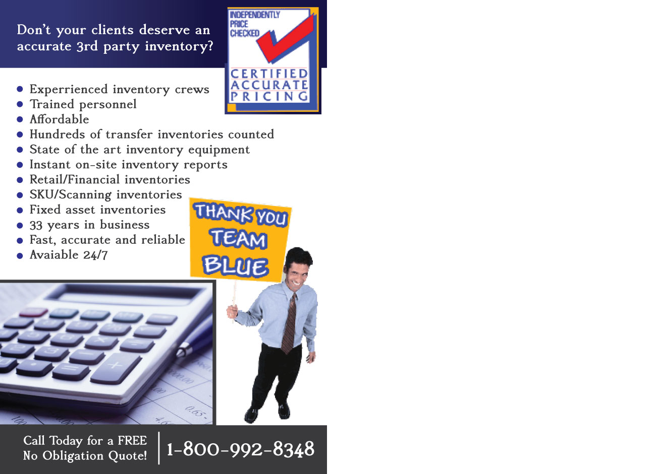 Diseño de Postal por Impressive Sol para Blue Chip Inventory Service International | Diseño #14110024