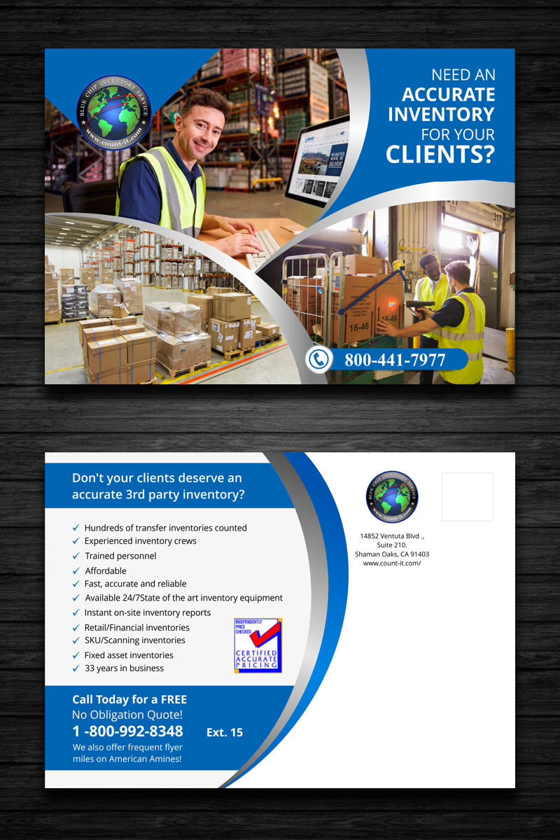 Diseño de Postal por ecorokerz para Blue Chip Inventory Service International | Diseño #14108275