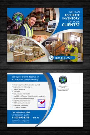 Postcard Design by ecorokerz for Blue Chip Inventory Service International | Design: #14108275