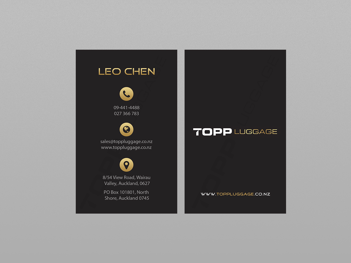 Business Card Design by Creations Box 2015 for Topp Luggage | Design #14122527