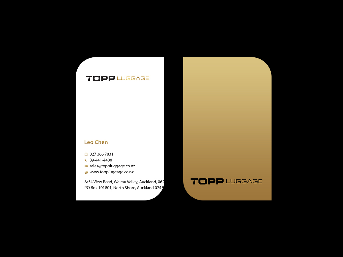 Business Card Design by Creations Box 2015 for Topp Luggage | Design #14122533