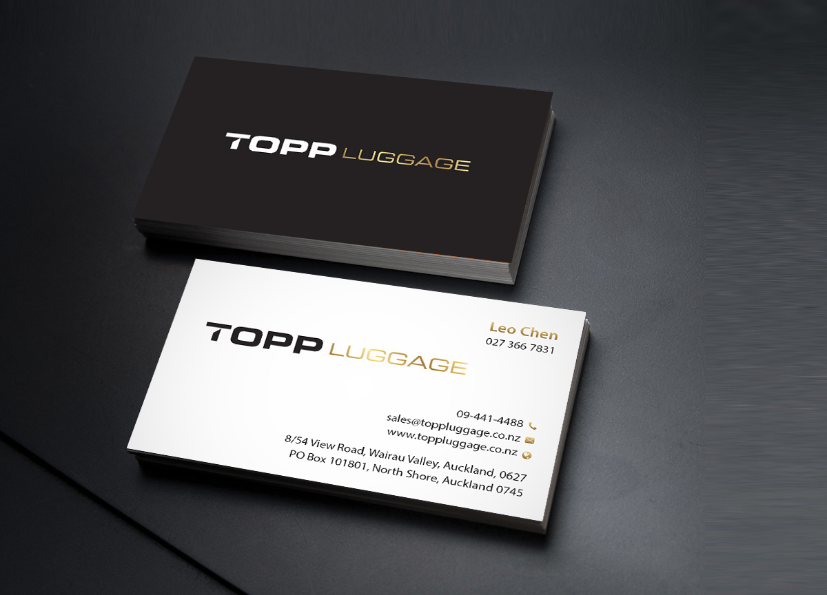 Business Card Design by Creations Box 2015 for Topp Luggage | Design #14122534