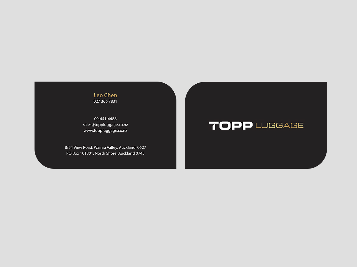 Business Card Design by Creations Box 2015 for Topp Luggage | Design #14122535